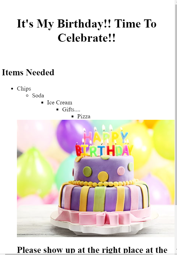An Image of the Birthday Invitation